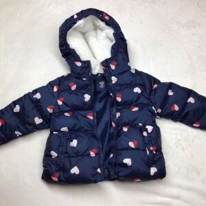 Wonder Nation Navy Heart Puffer Jacket